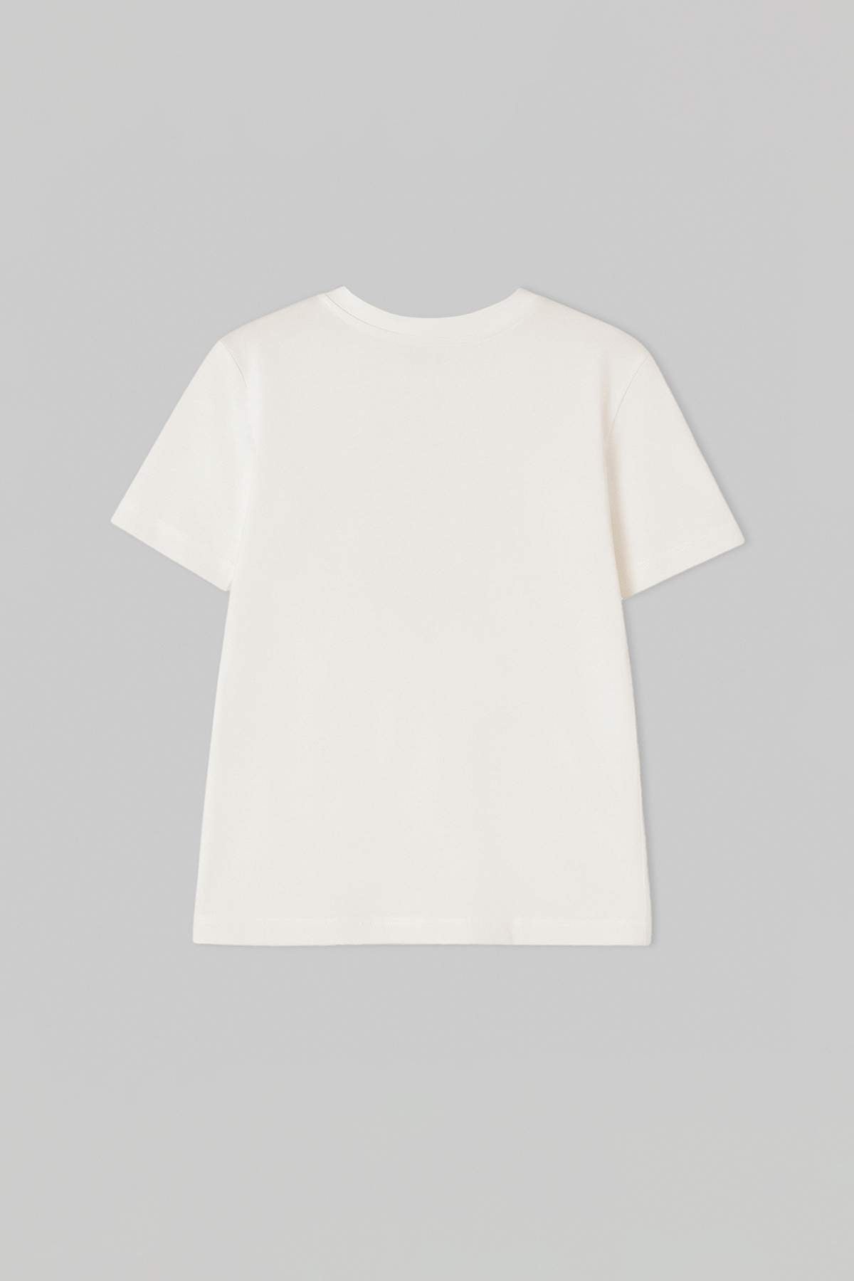 Girls' Ecru Plain T-Shirt