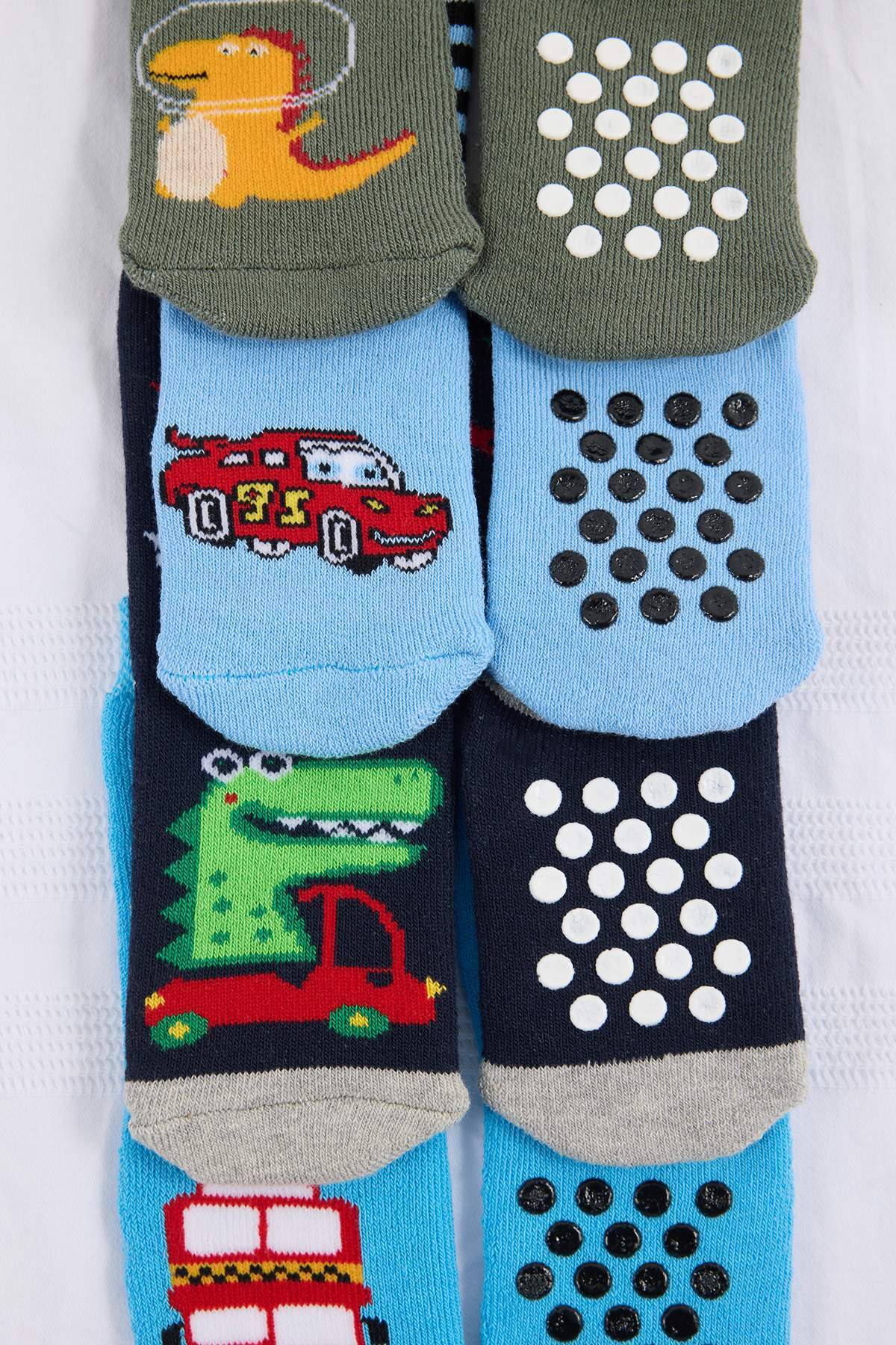 Boys' Non-Slip Printed Socks 4-Pack