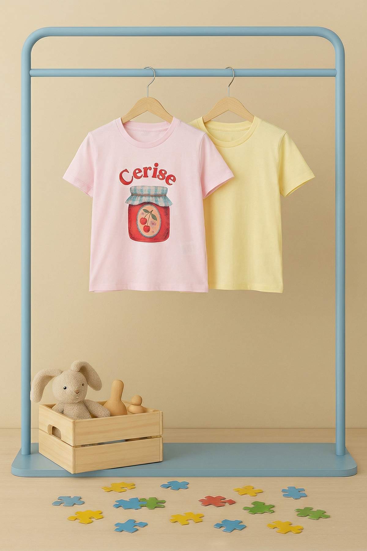 Girls' Yellow & Pink Printed T-Shirt 2-Pack