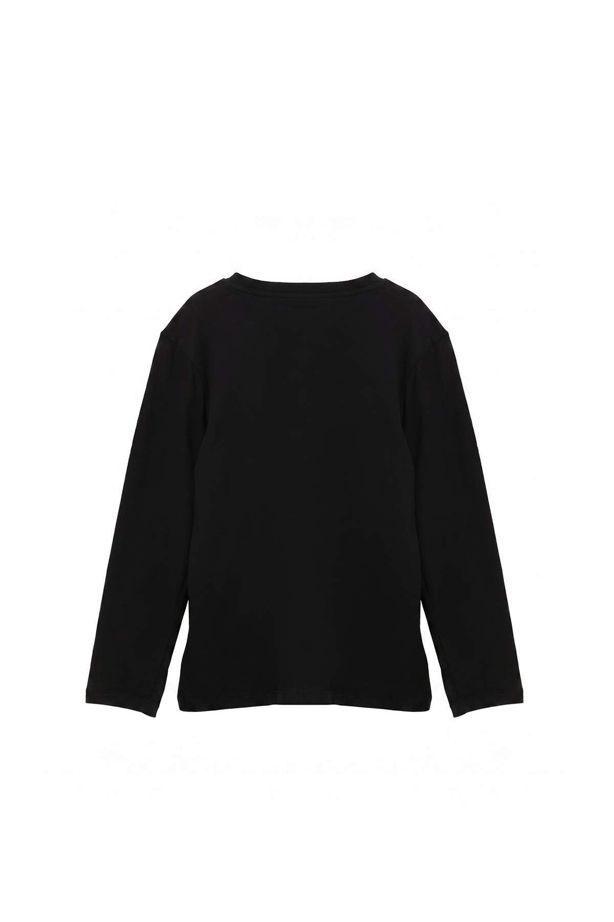 Girls' Cotton Crew-Neck Long-Sleeve School T-Shirt