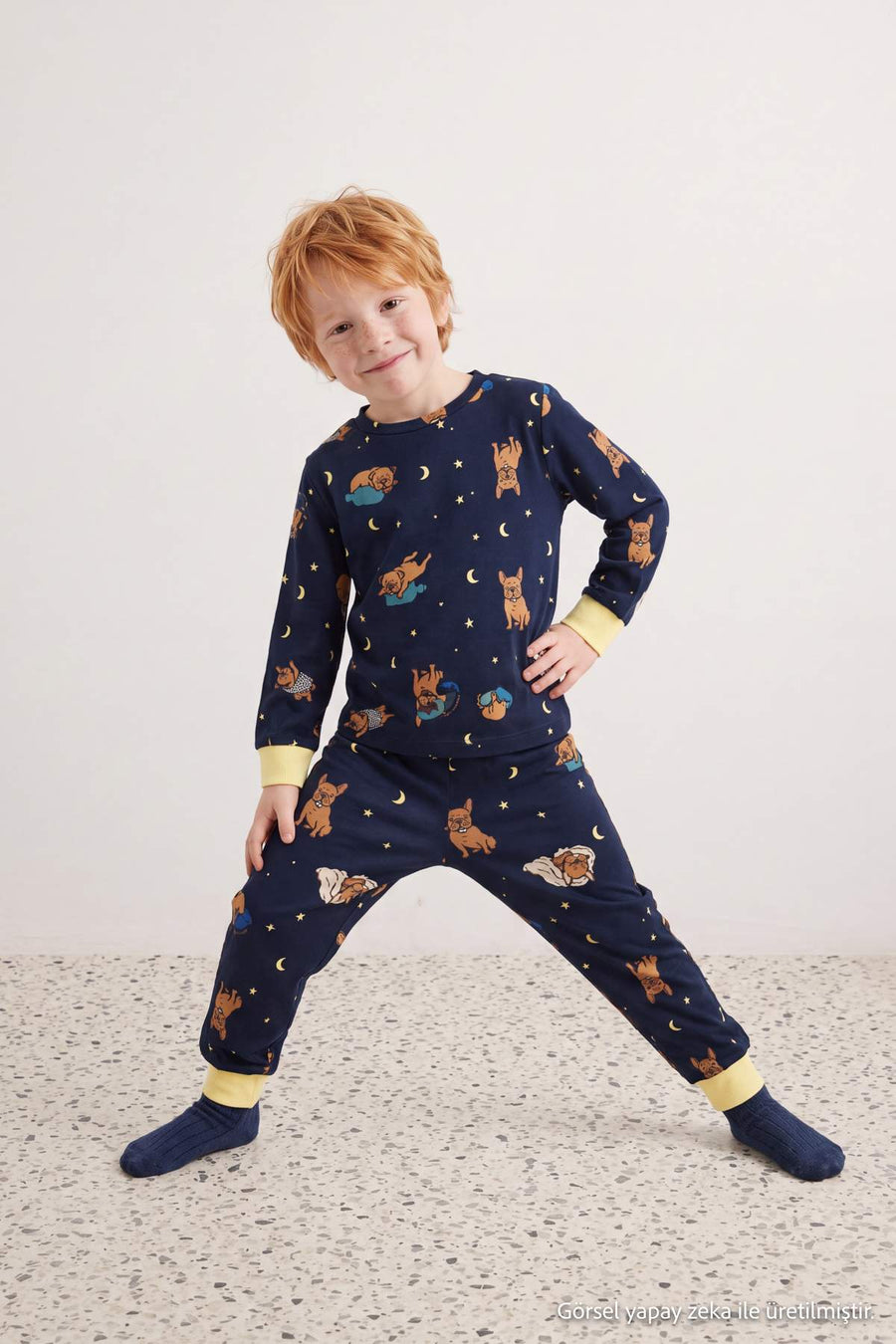 Boys' Bear-Print Long Pyjama Set