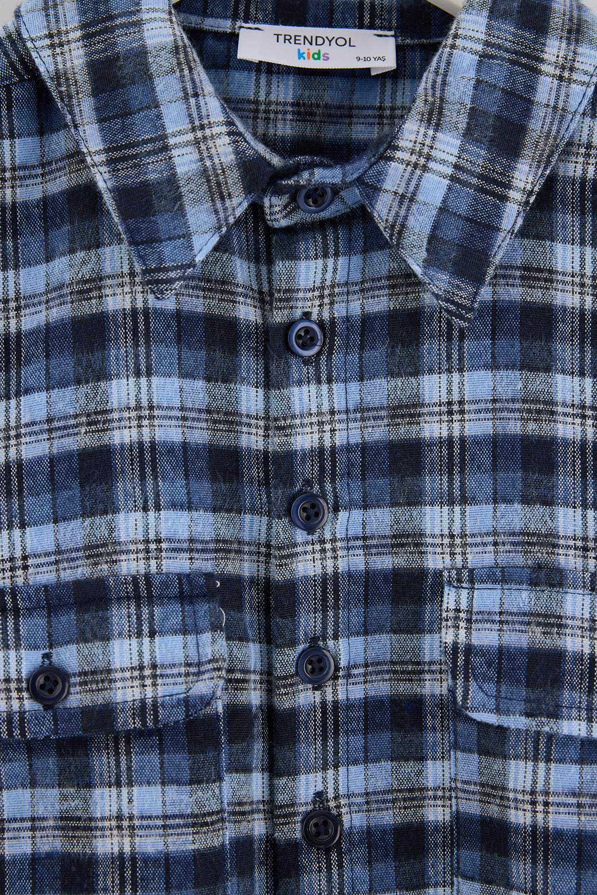 Boys' Light Blue Check Flannel Shirt