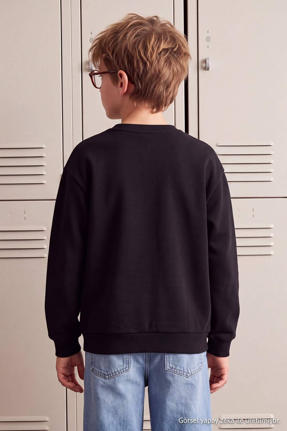 Kids' Basic Fleece-Lined Crew-Neck Sweatshirt