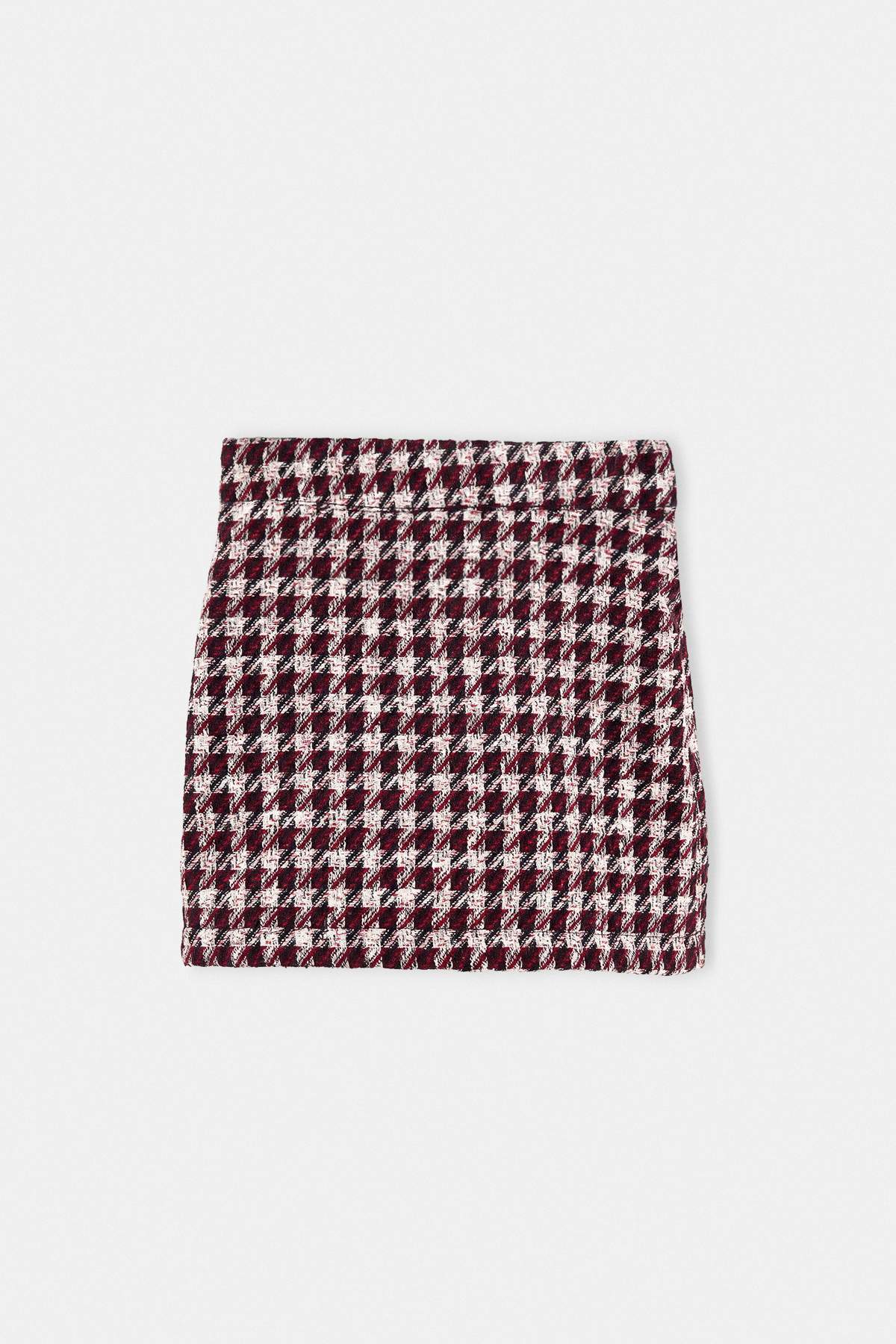Girls' Red Plain Mini Skirt