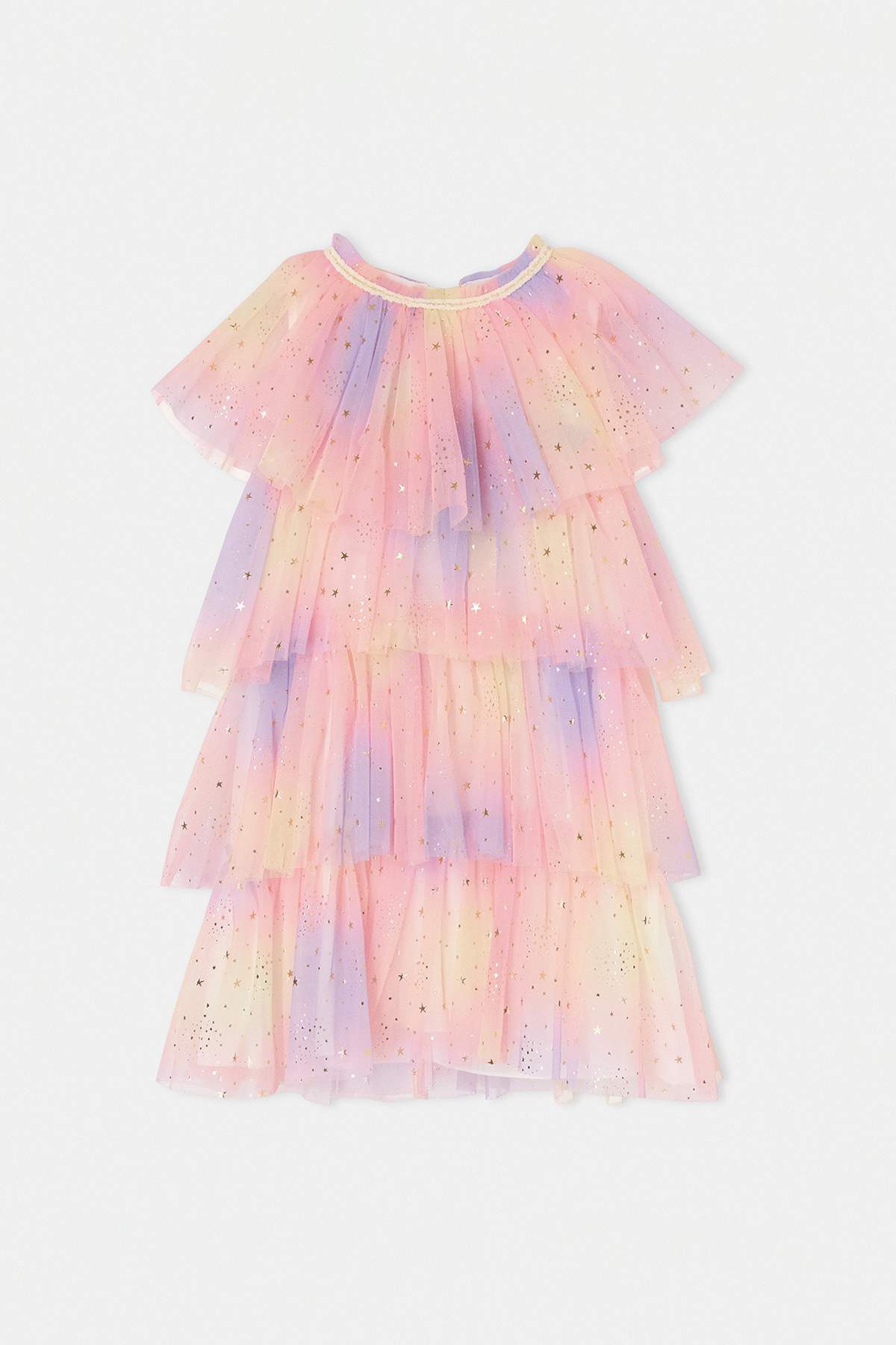 Girls' Tulle-Detail Maxi Dress