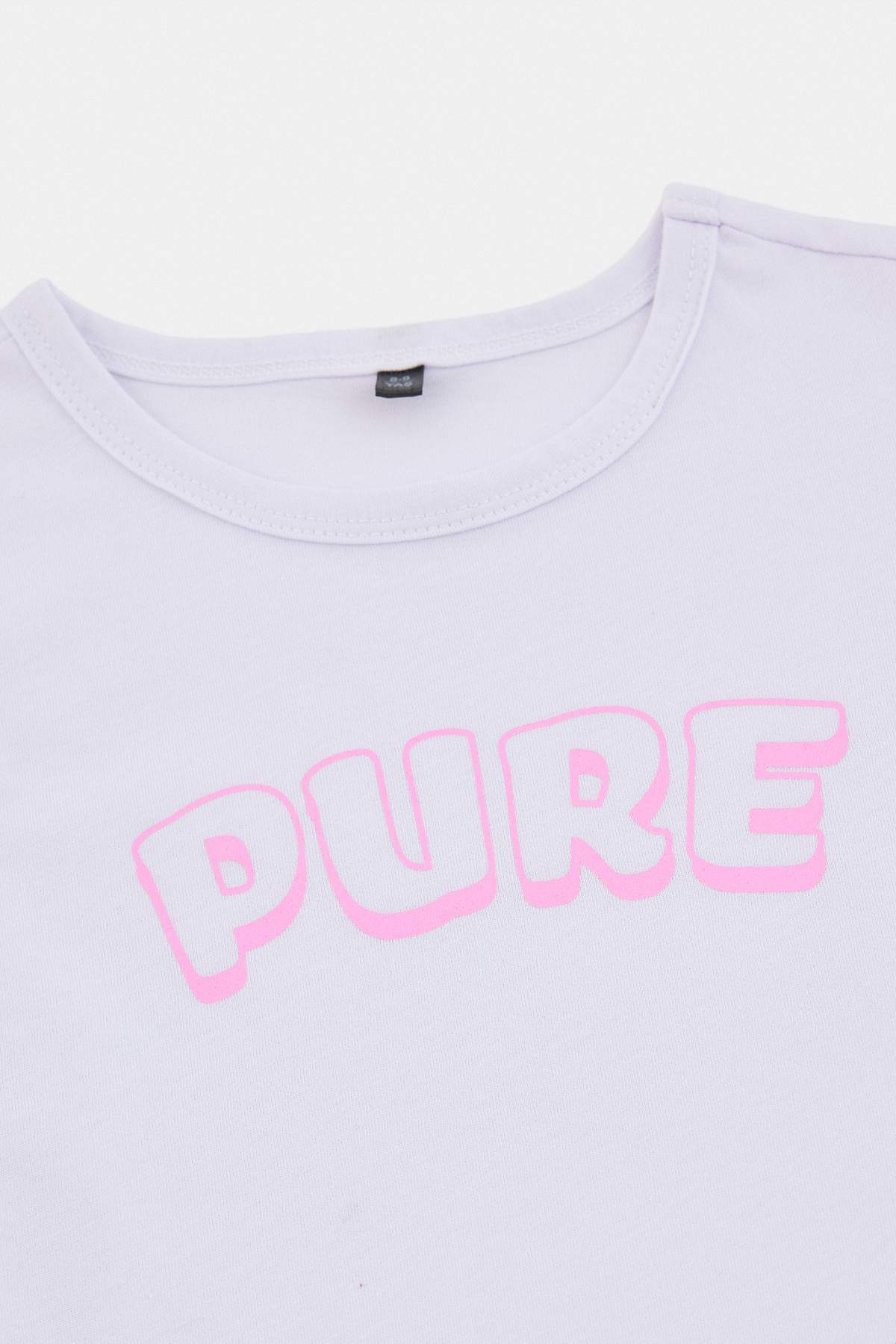 Girls' Pink Printed T-Shirt & Striped Shorts Pyjama Set