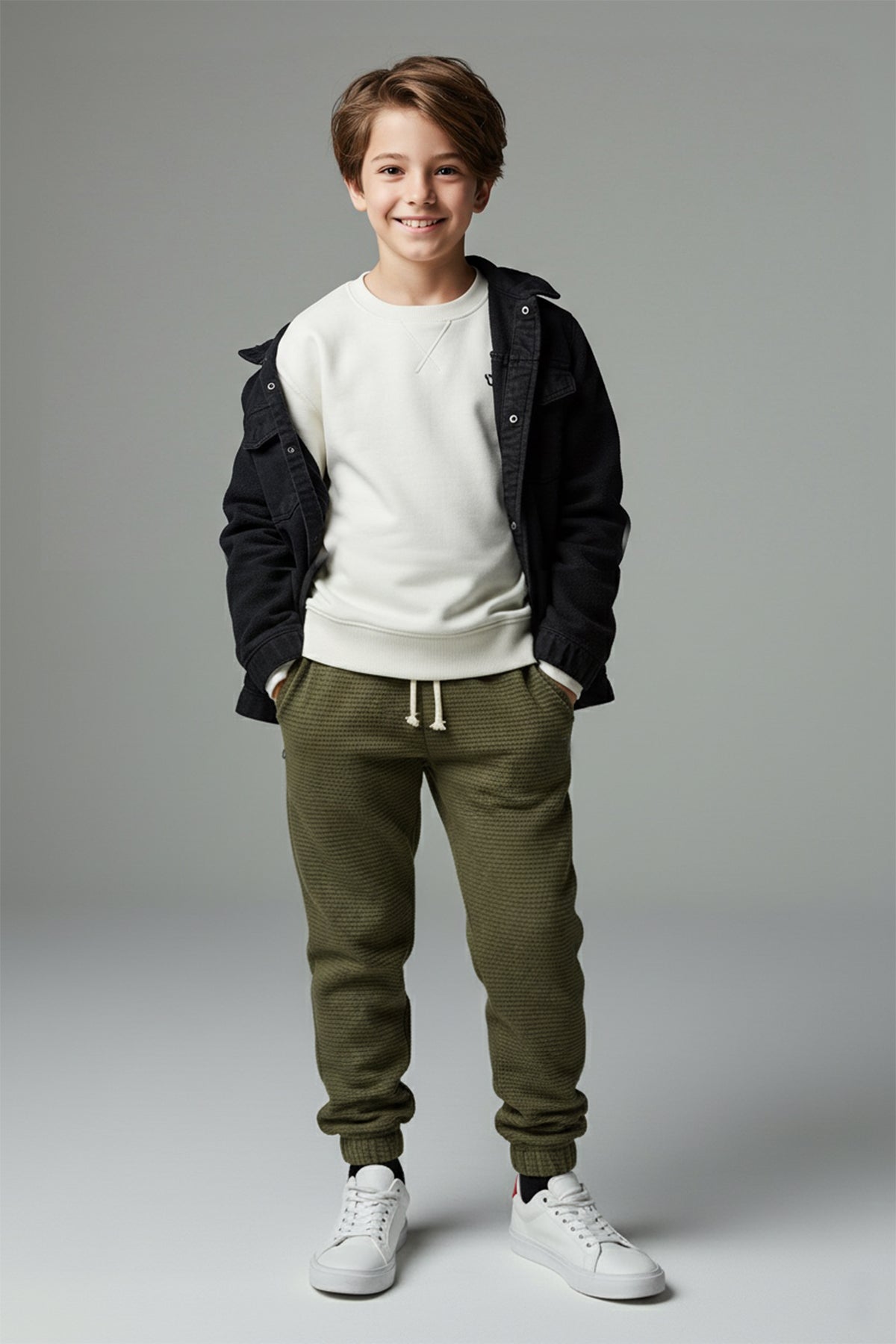 Boys' Stone & Brown 2-Pack Textured Joggers