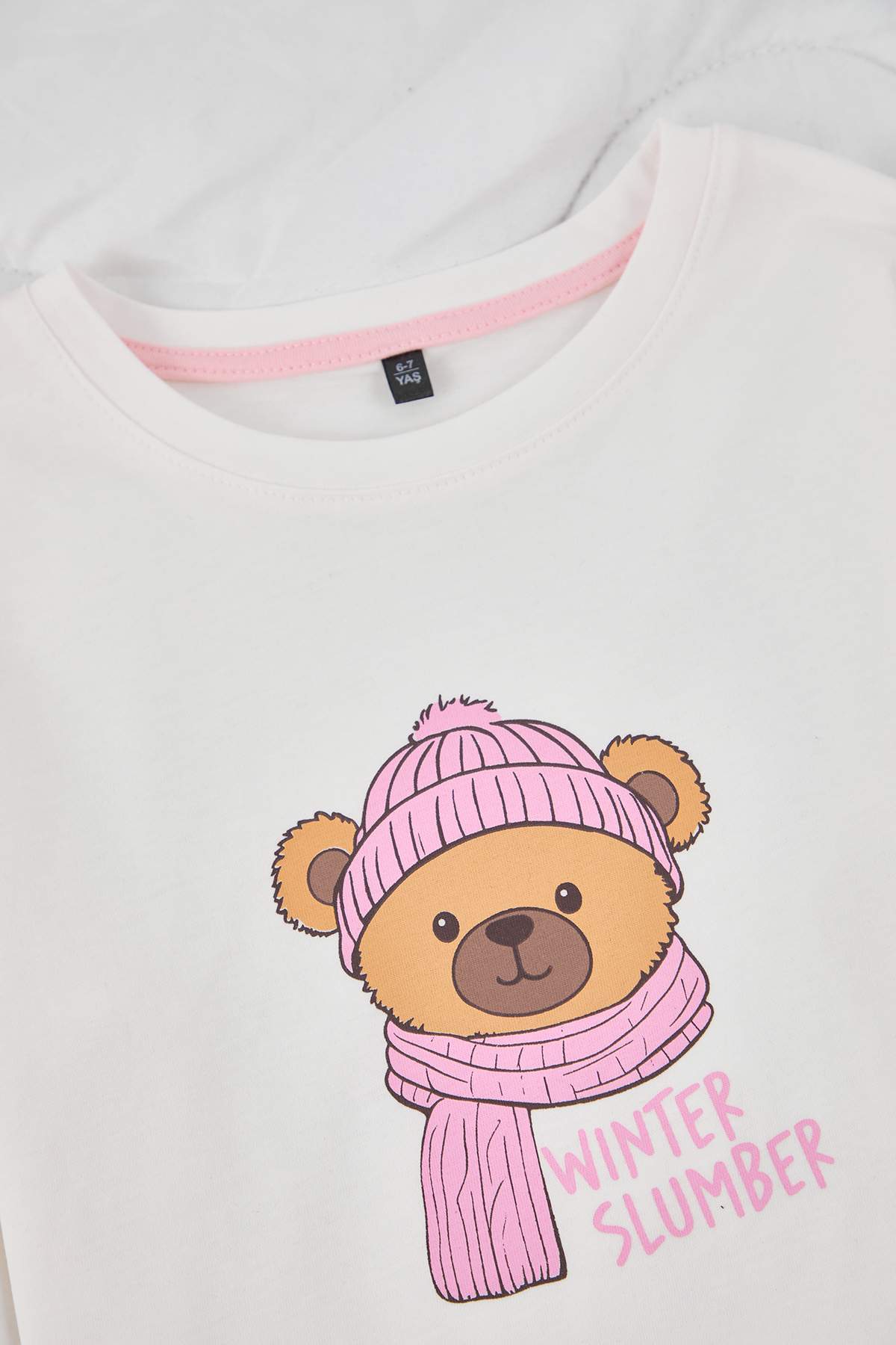 Girls' Burgundy & Pink Check Soft Pyjama 4-Piece Set