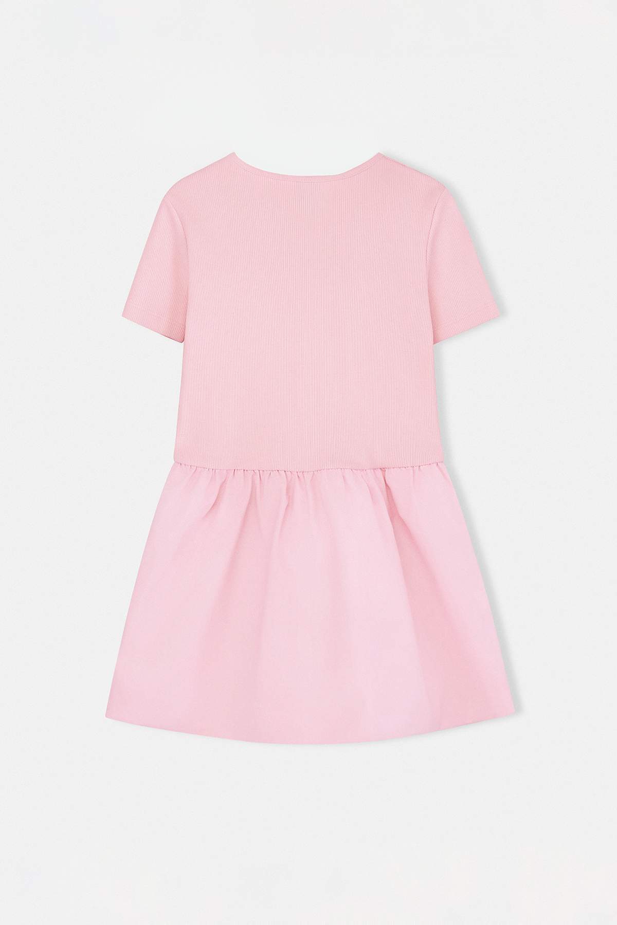 Girls' Pink Bow-Detail Mini Jersey Dress