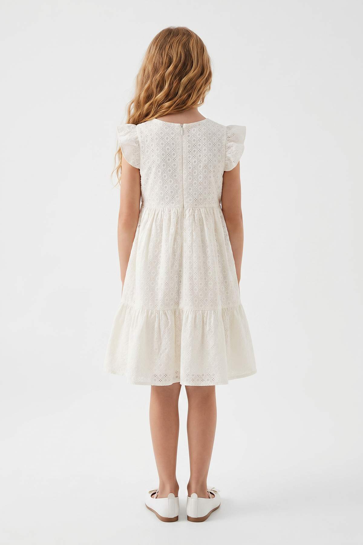 Girls' Cotton Plain Midi Dress
