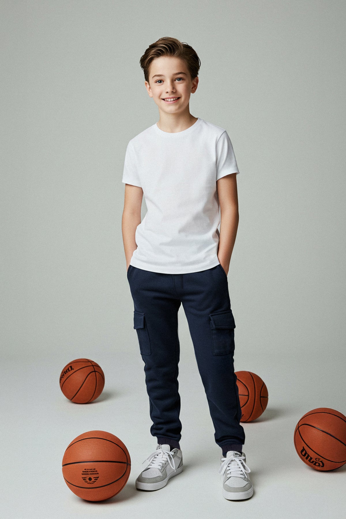 Boys' Navy Oversized School T-Shirt & Trousers Set