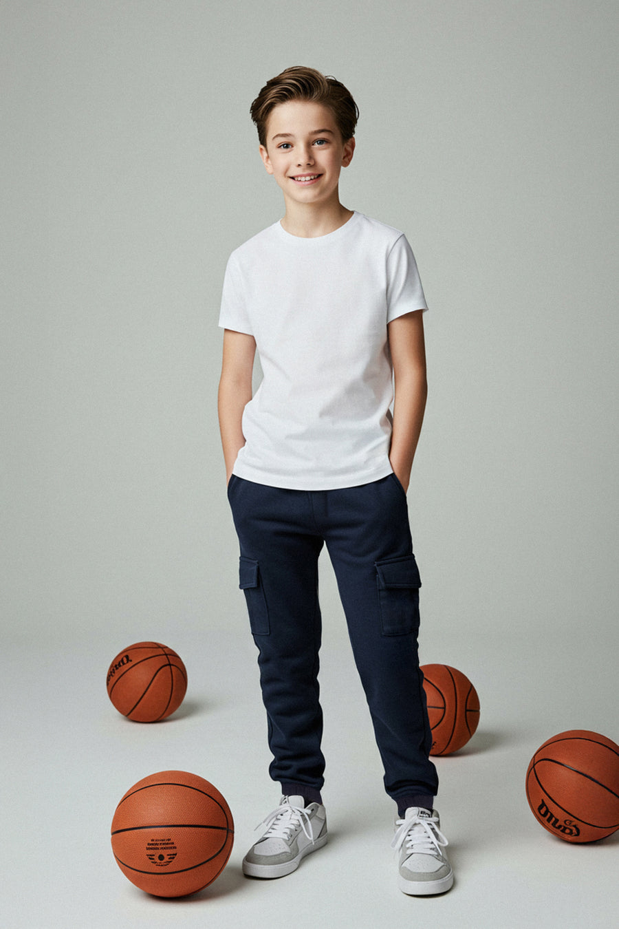 Boys' Navy Oversized School T-Shirt & Trousers Set