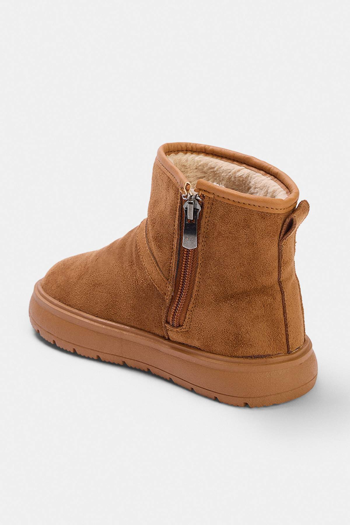 Kids' Camel Faux-Fur Lined Boots