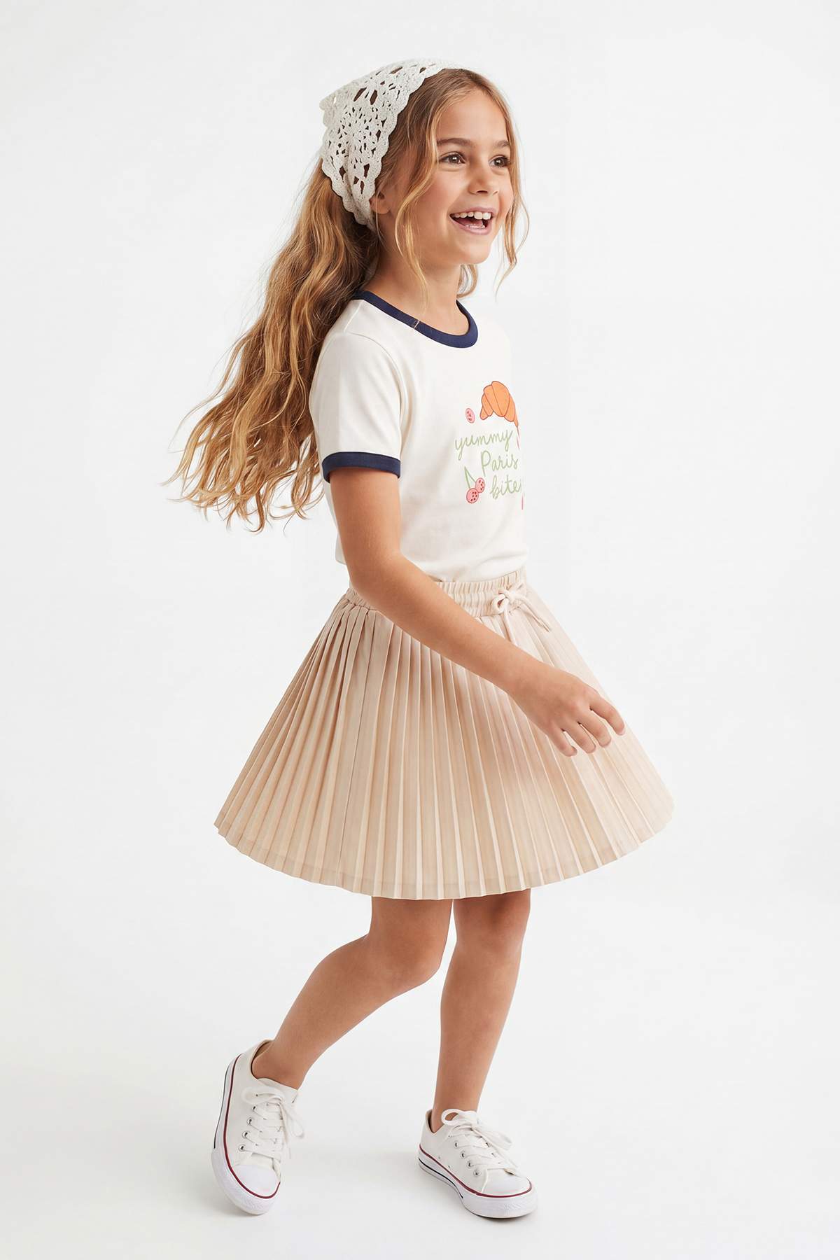 Girls' Stone Pleated Skater Skort