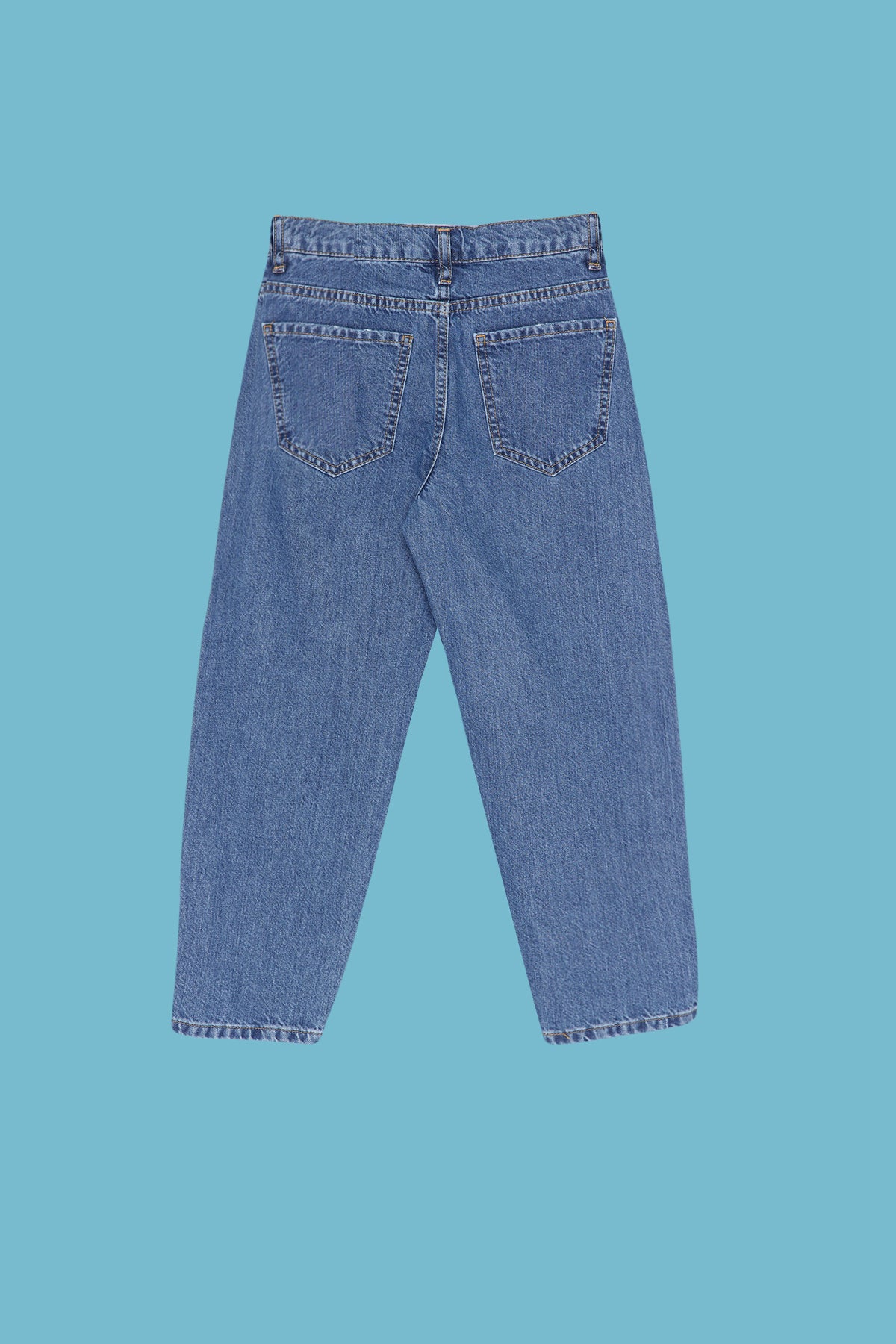 Boys' Baggy Cotton Jeans with Adjustable Waist