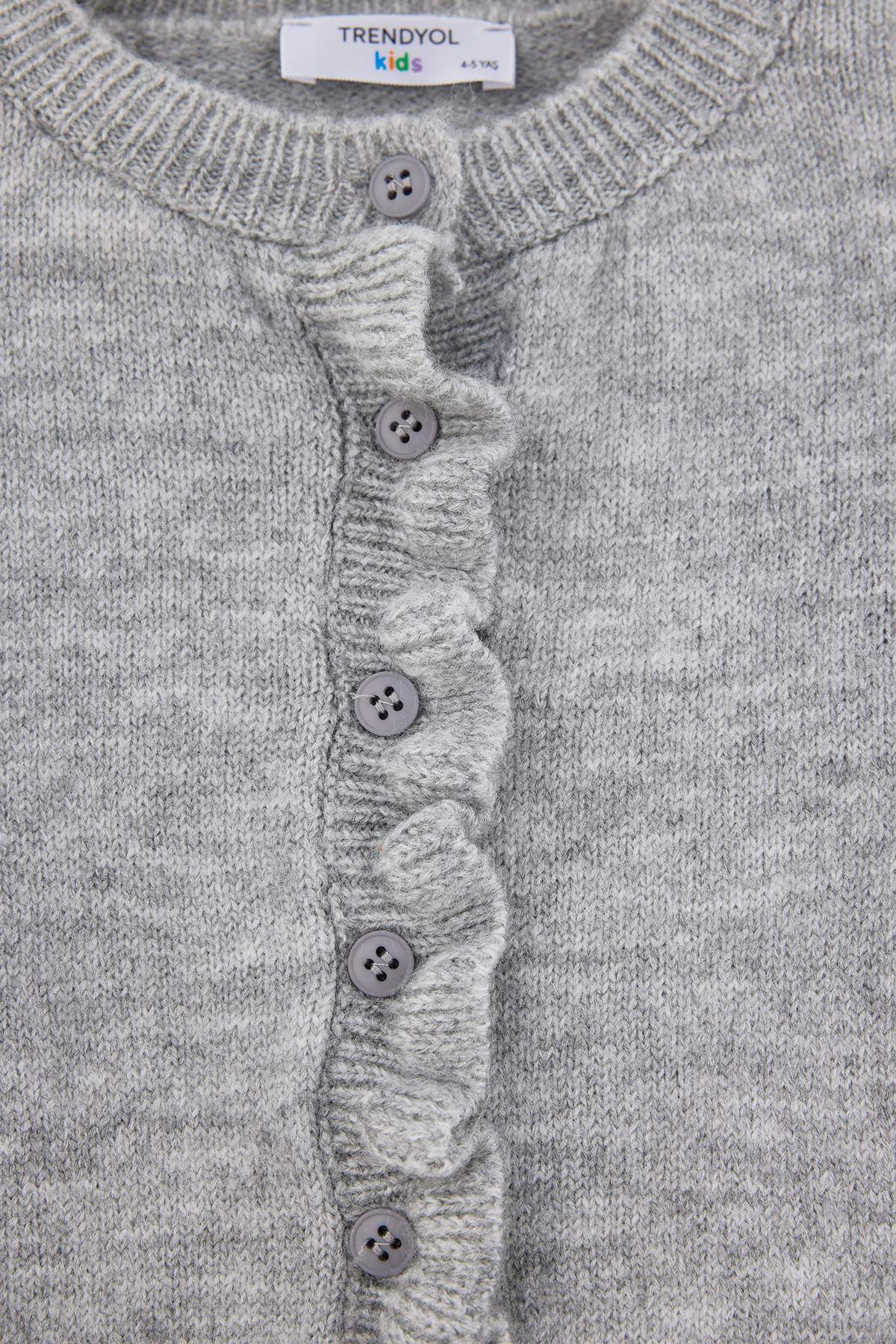 Girls' Ruffle-Detail Knit Cardigan