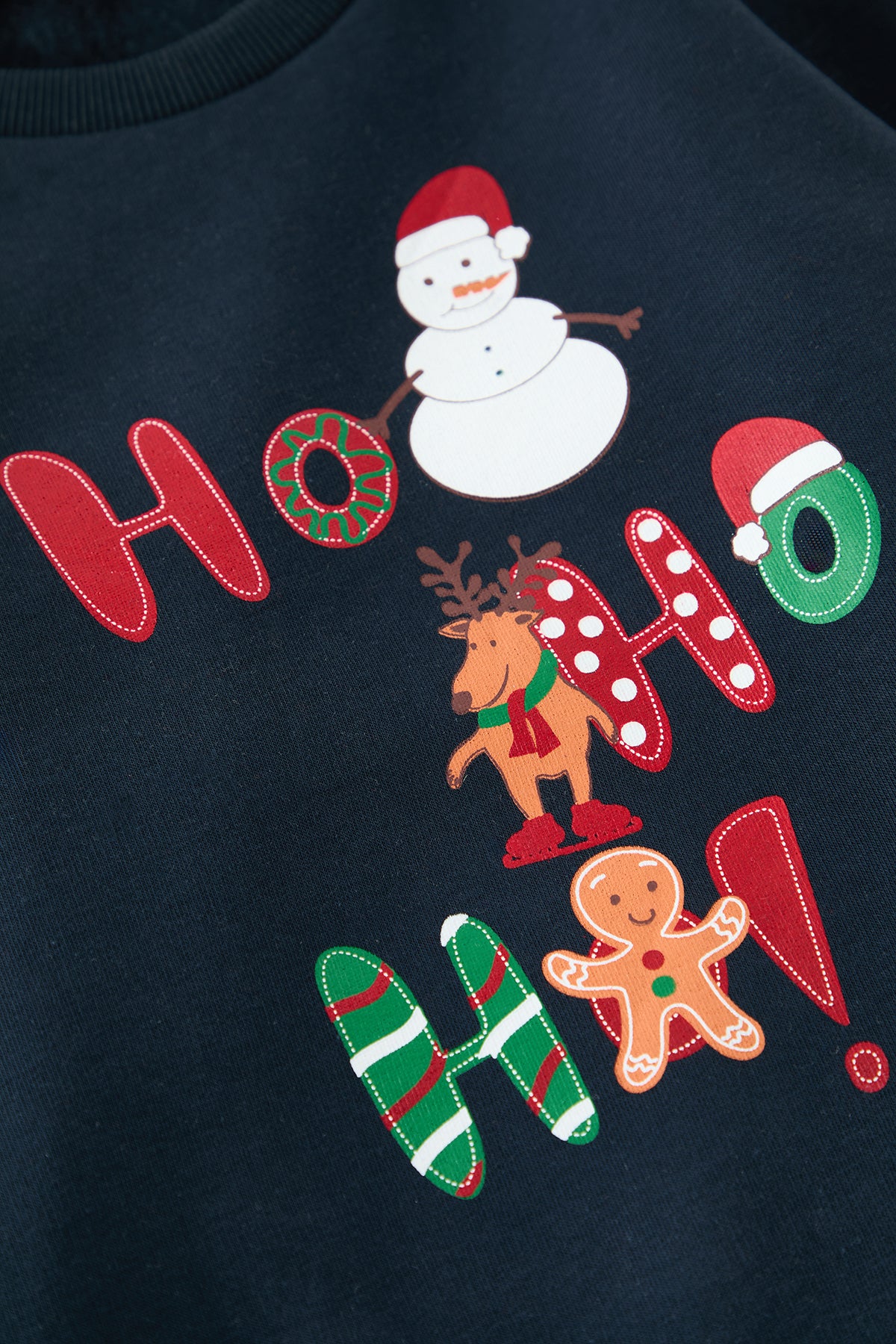 Kids' Red Christmas-Print Cotton Sweatshirt