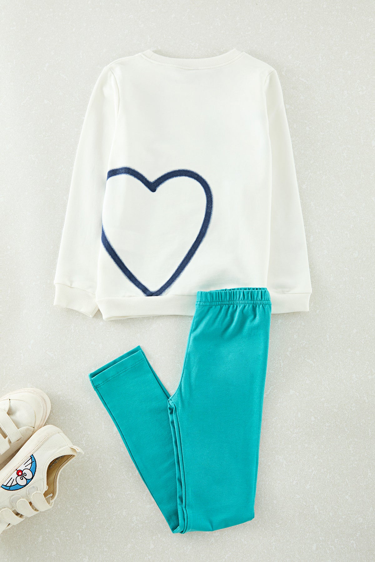 Girls' Ecru Slogan Two-Piece Set