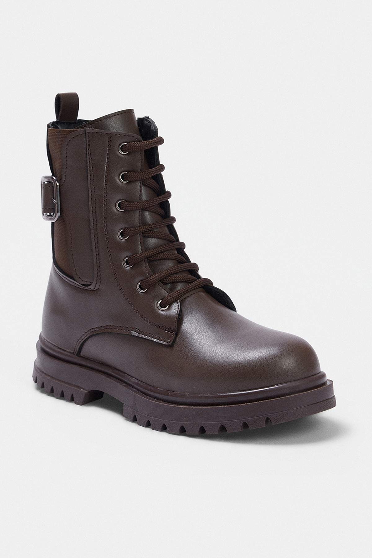Girls' Brown Lace-Detail Boots