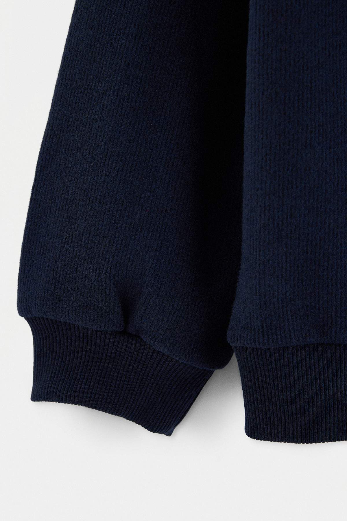 Boys' Navy Printed High-Neck Sweatshirt