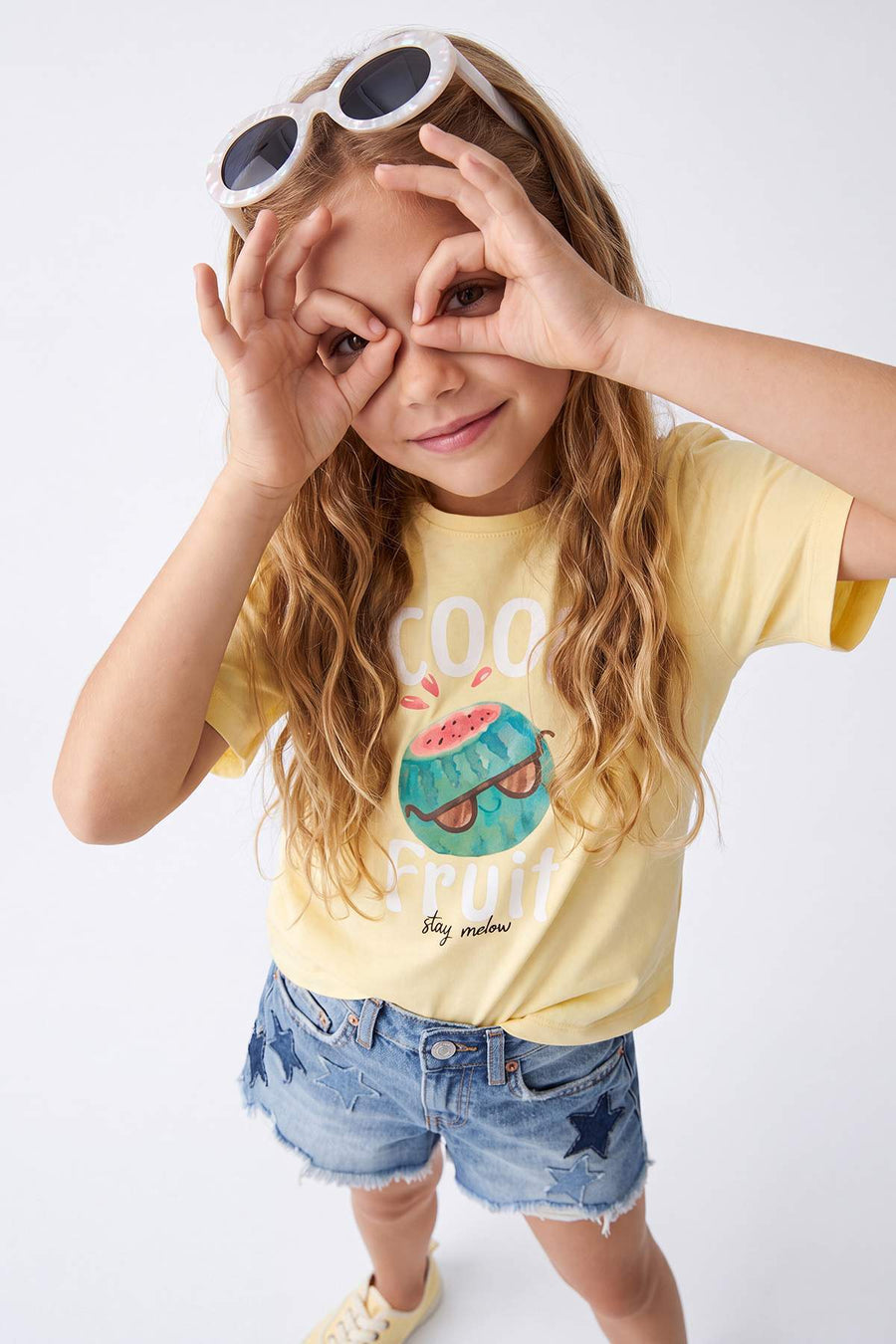 Girls' Yellow Graphic-Print T-Shirt