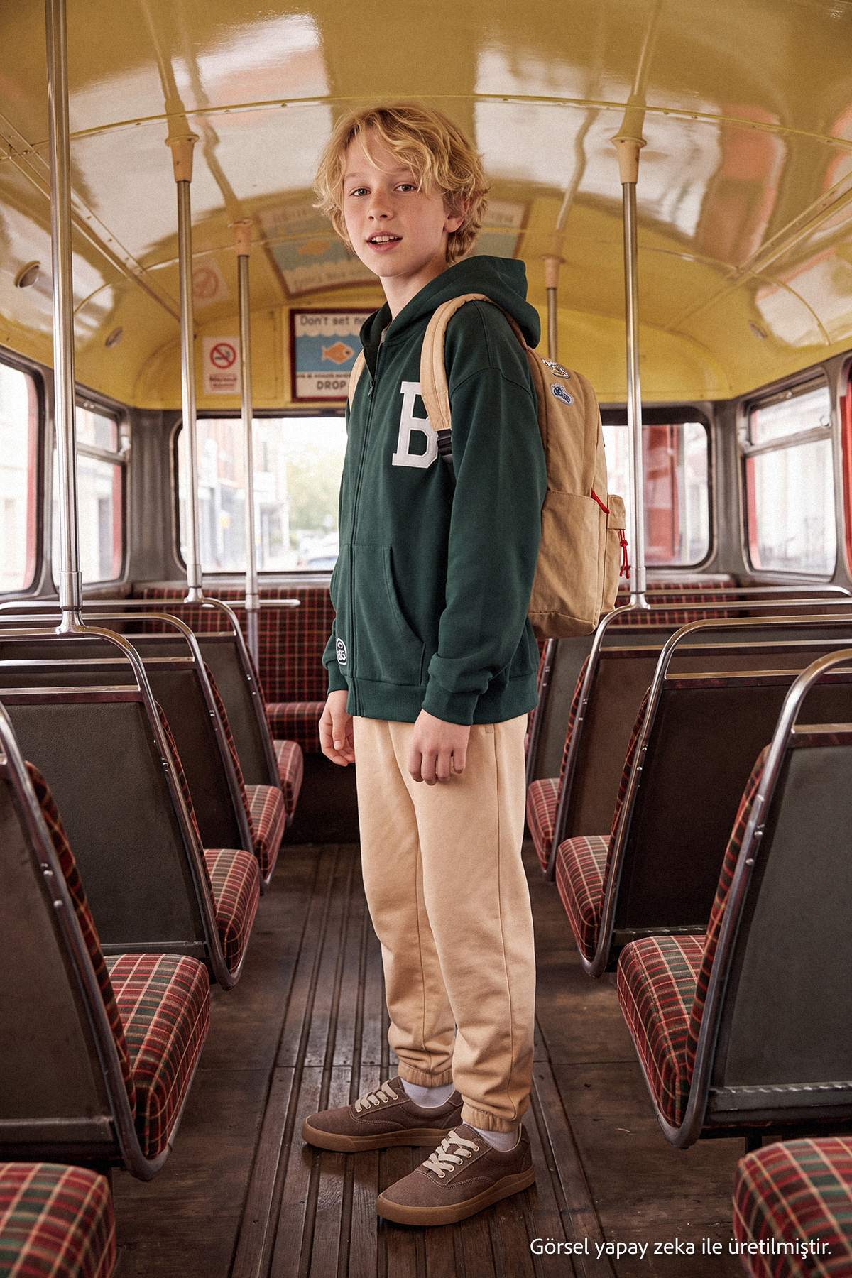 Boys' Printed Thick Zip-Up Hoodie