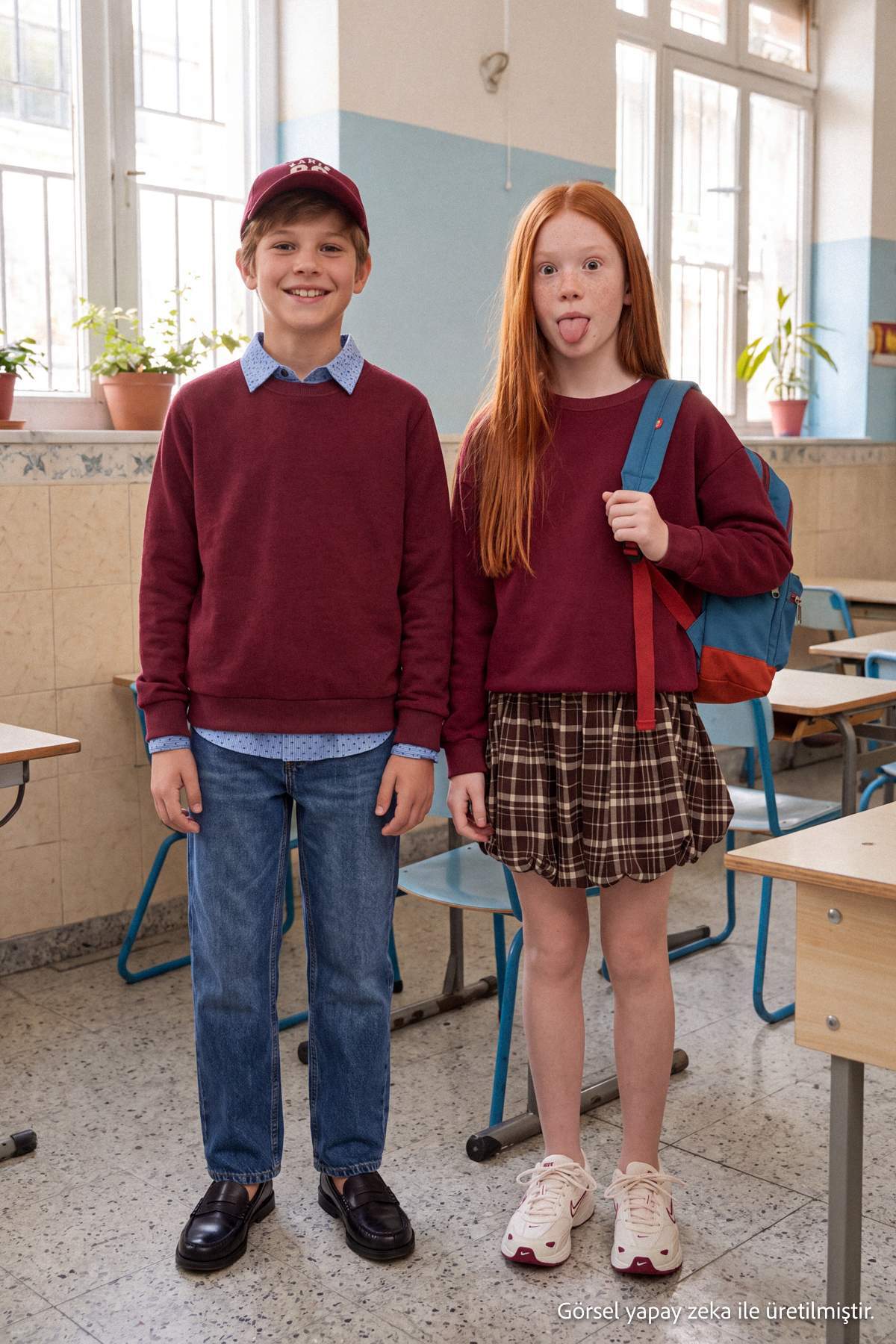 Kids' Basic Fleece-Lined Crew-Neck Sweatshirt