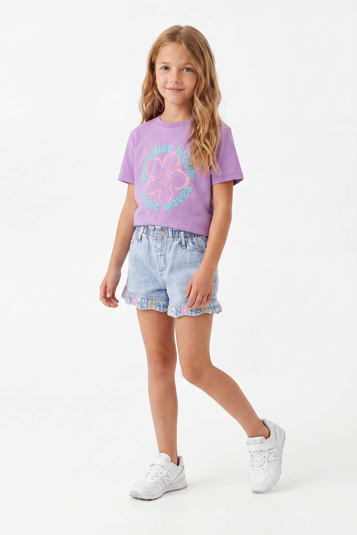 Girls' Lilac & Charcoal T-Shirt 2-Pack