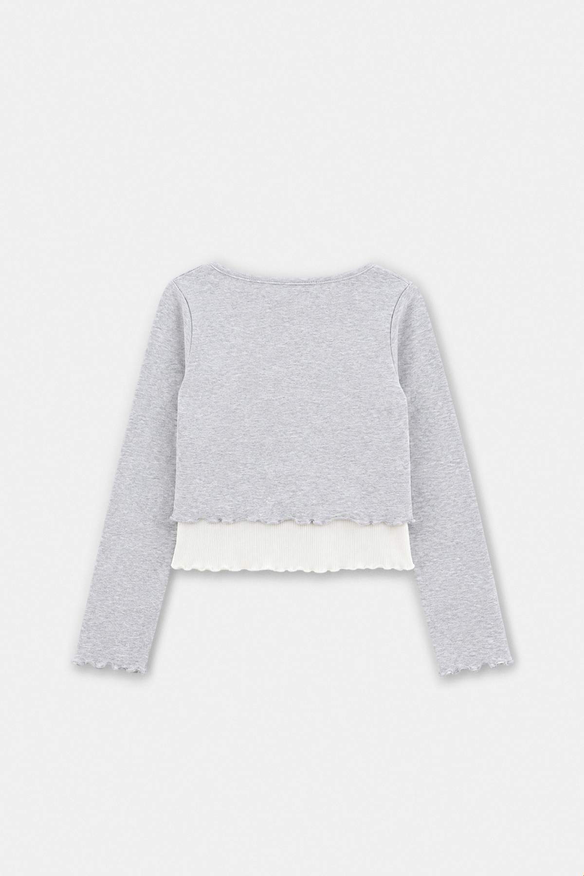 Girls' Grey Cardigan & Top 2-Piece Set