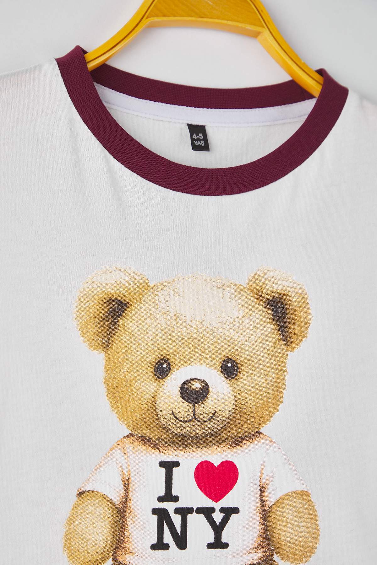 Kids' Ecru & Burgundy Animal-Print Cotton T-Shirt 2-Pack