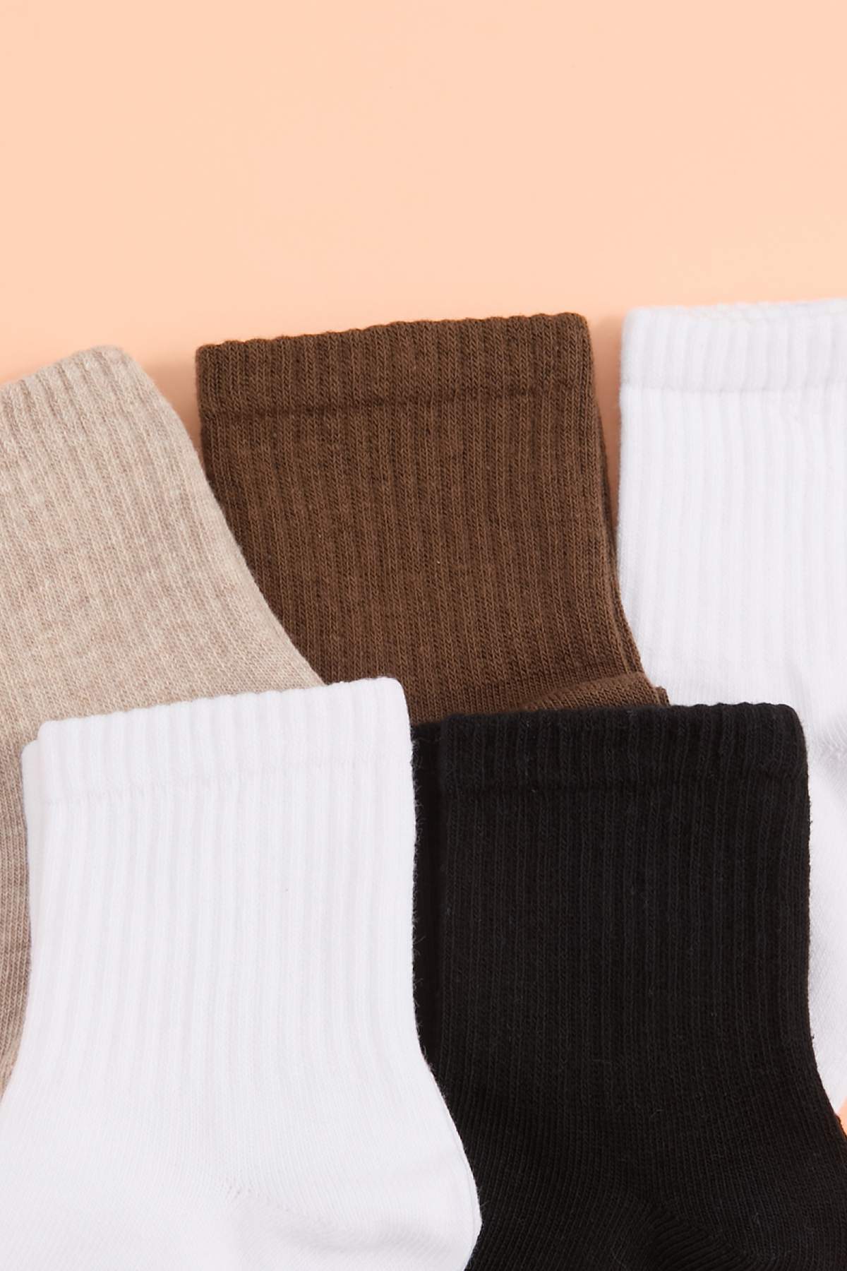 Kids' Plain Neutral Socks 5-Pack