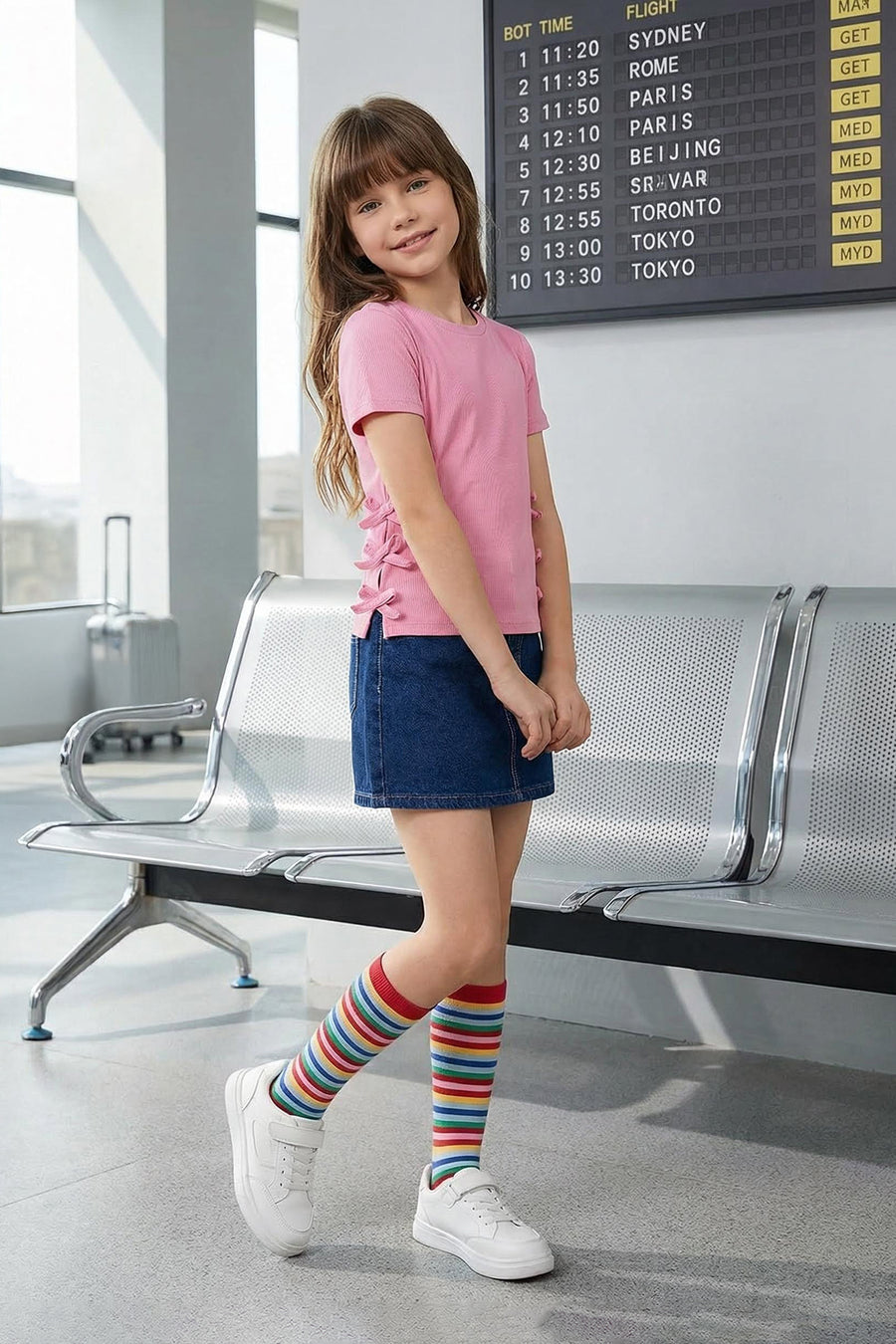 Girls' Bow-Detail Cotton T-Shirt