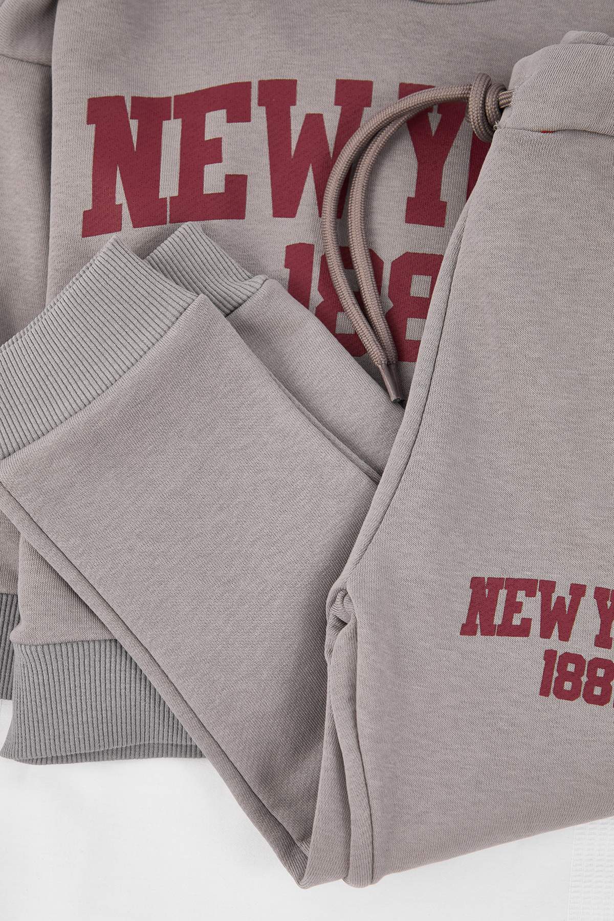 Kids' Grey Hooded Oversized Sweatshirt & Jogger Set