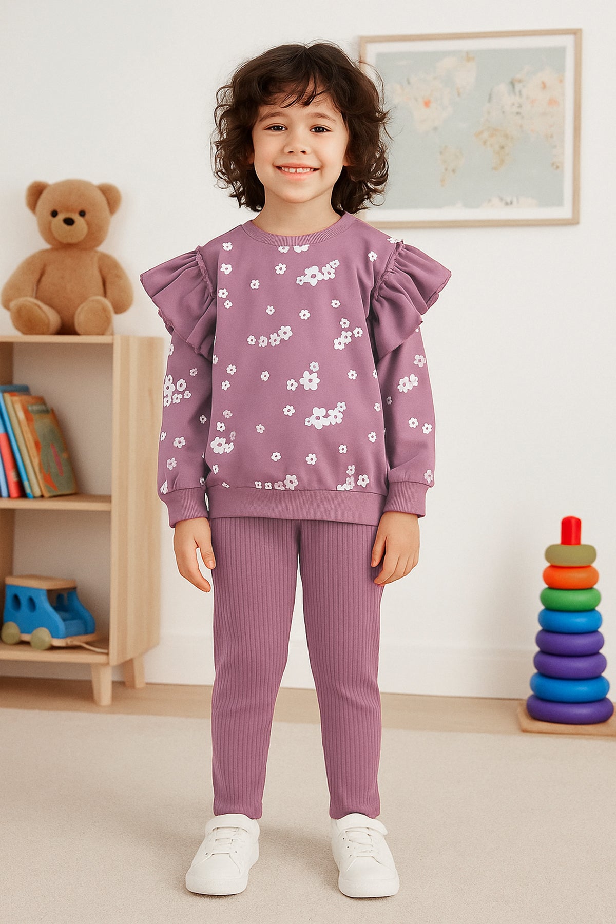 Girls' Slogan-Print Sweatshirt & Jogger Set