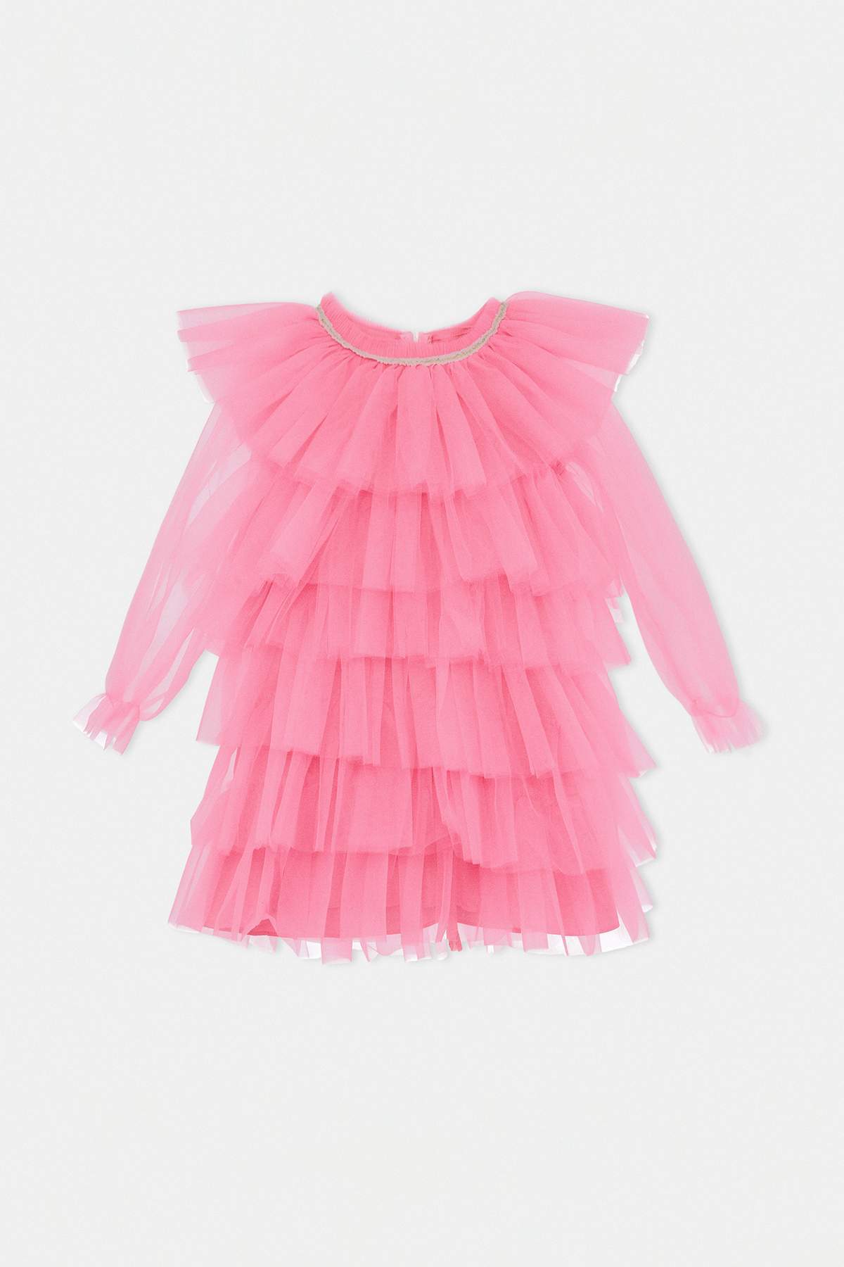 Girls' Pink Striped Midi Dress