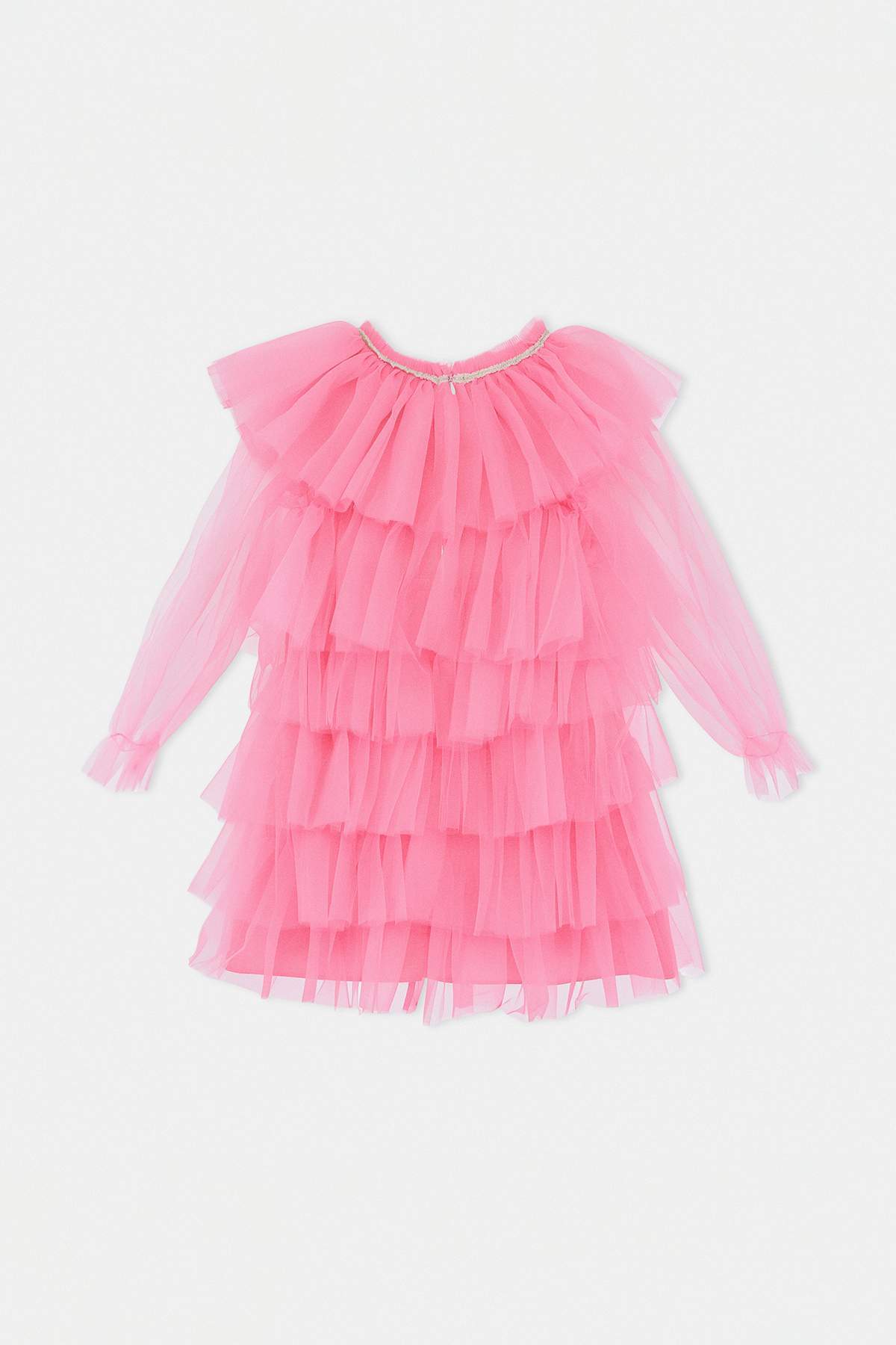 Girls' Pink Striped Midi Dress