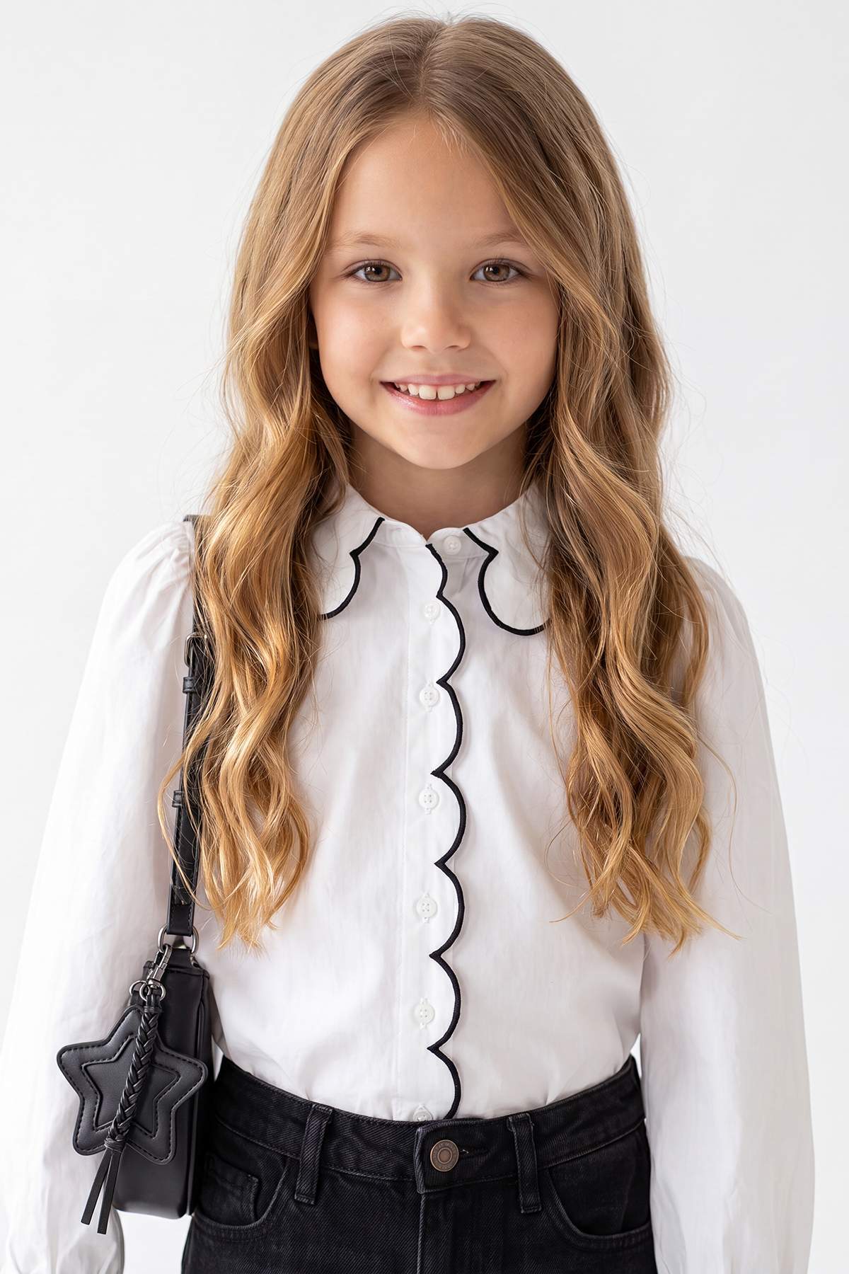 Girls' Ecru Long-Sleeve Shirt