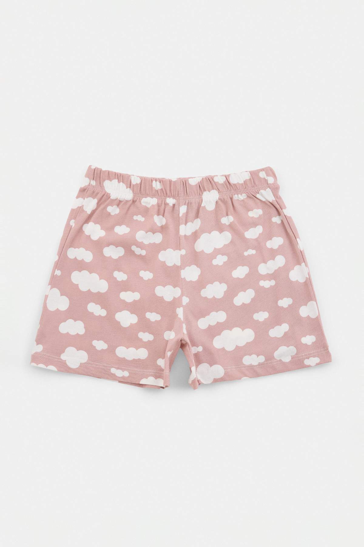 Girls' Pink Cloud-Print T-Shirt & Shorts Pyjama Set