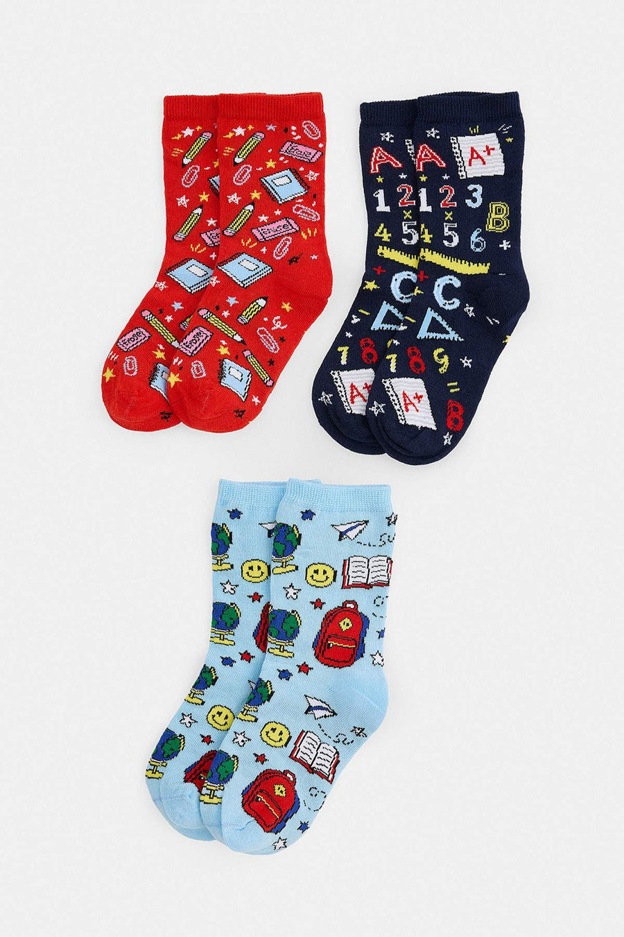Boys' Socks 3-Pack with Pencil Case