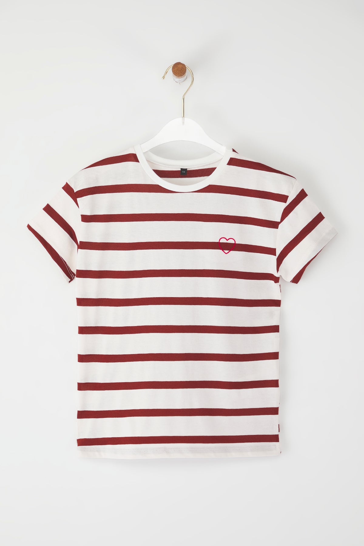 Girls' Orange Striped Cotton T-Shirt