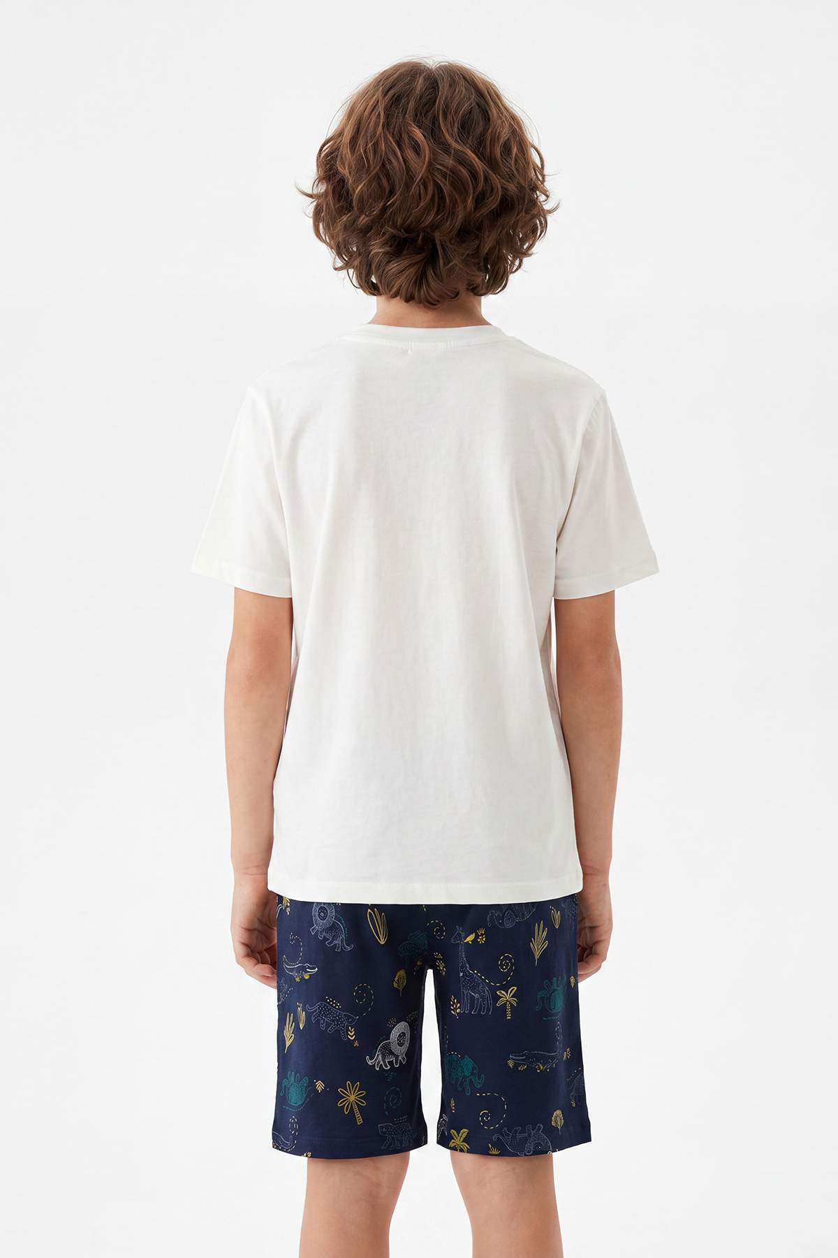 Boys' Ecru Patterned Pyjama Set