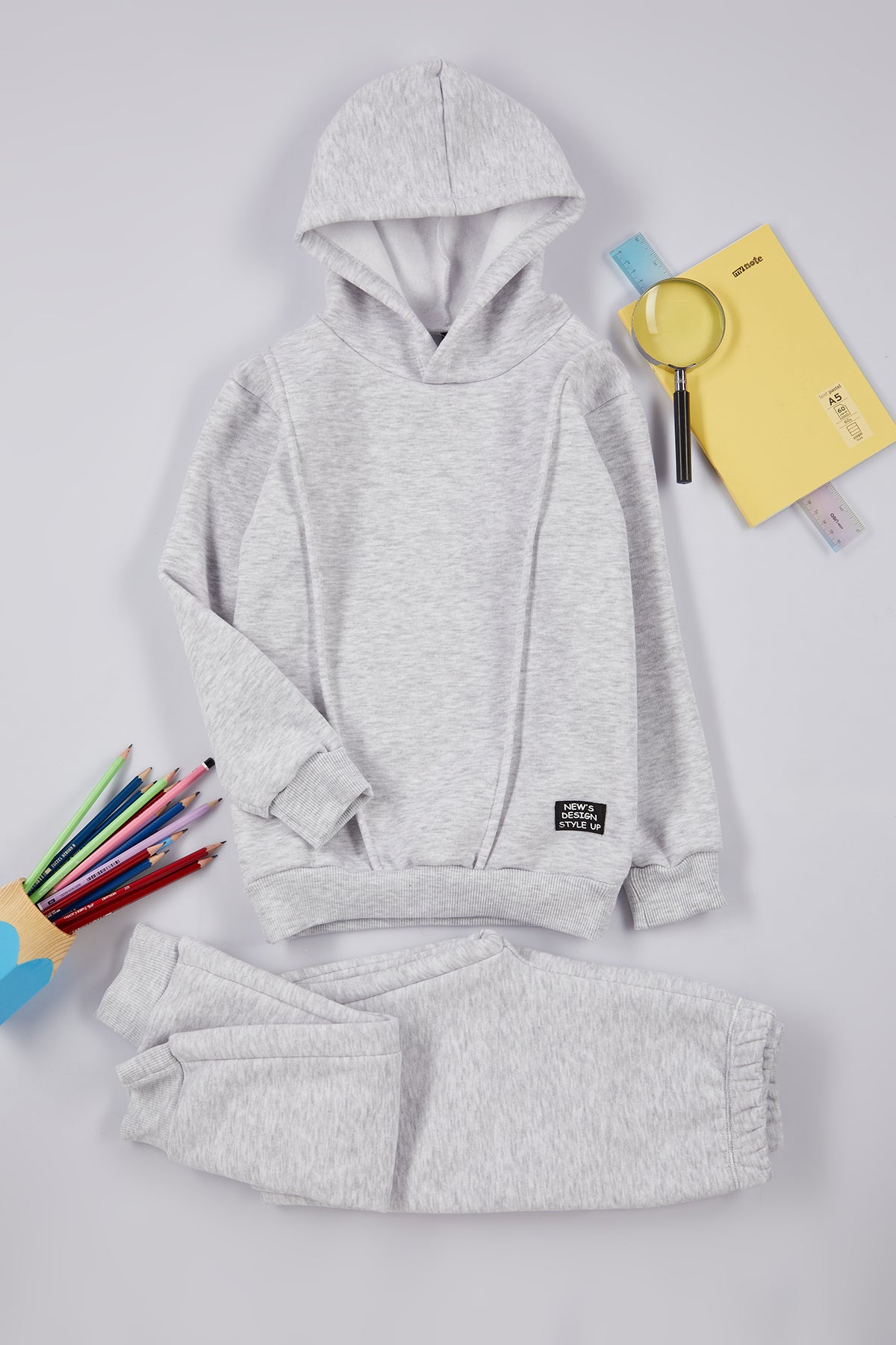 Boys' Black Brushed Hooded Sweatshirt & Jogger Set