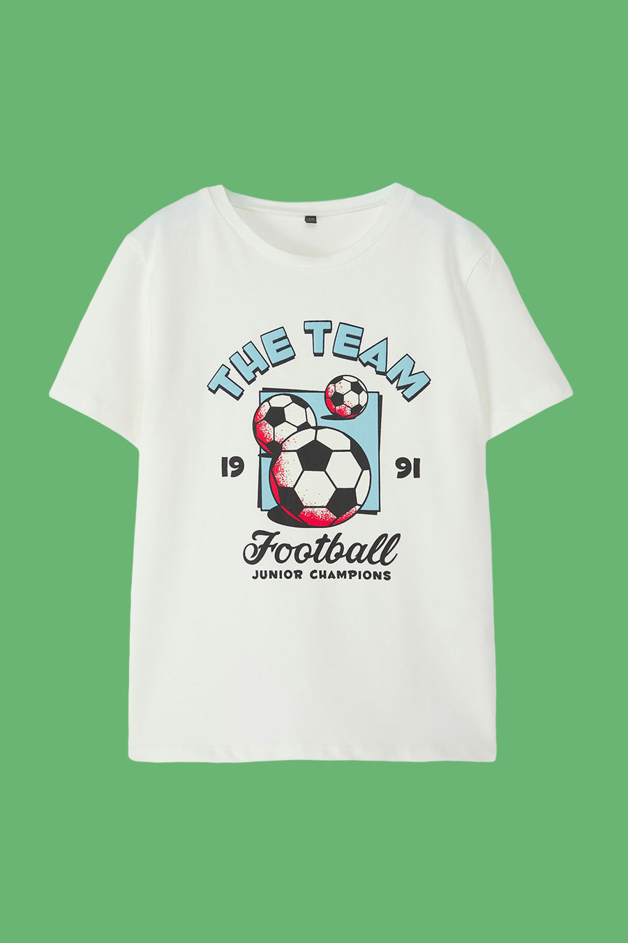 Boys' Ecru Football-Print Cotton T-Shirt