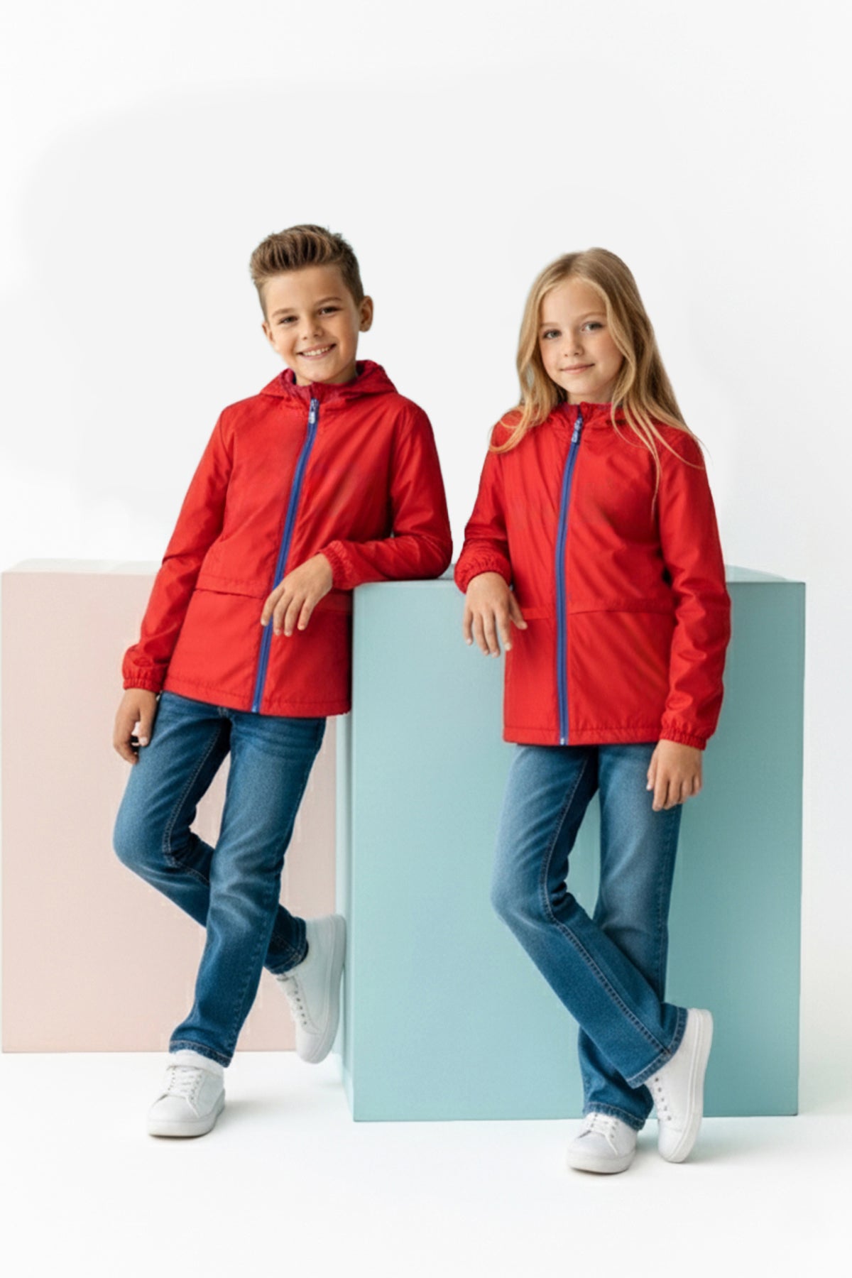 Kids' Red Relaxed-Fit Raincoat