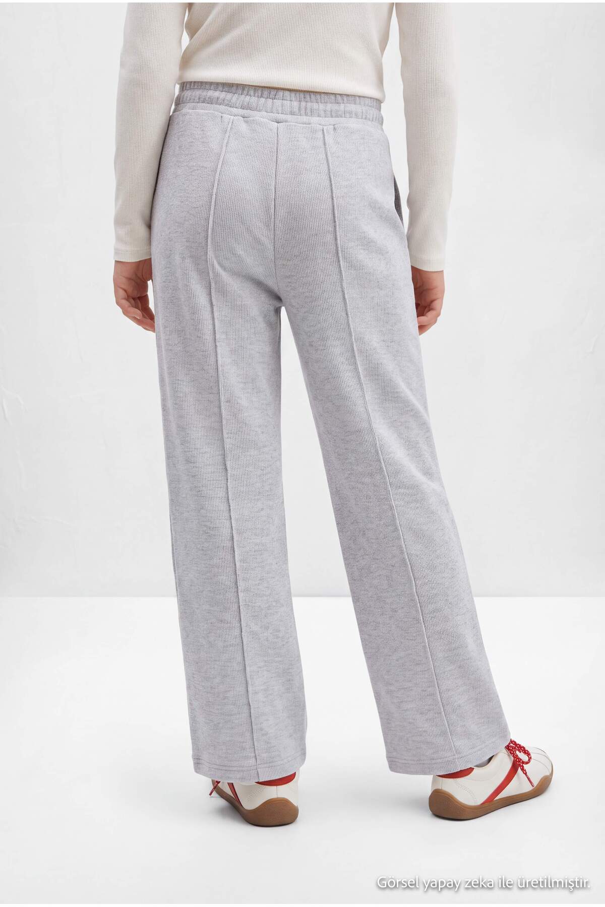 Girls' Grey Knit Trousers